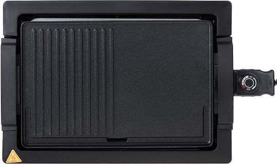 Adler Tabletop Electric Grill Smooth and Ribbed Plate 3000W with Adjustable Thermostat 33cmx33cmcm