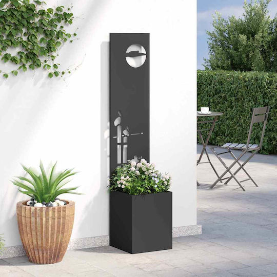 vidaXL Γλάστρα Μεταλλική Μαύρο 32x140εκ.