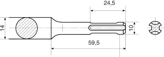 Rennsteig Daltă ascuțită cu Priză SDS Plus 250mm