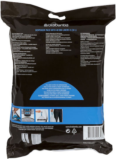 Brabantia Trash Bags for the Garden Capacity 30lt Perfectfit 40pcs White