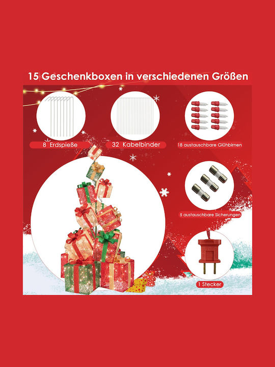 Costway Costway Set of Illuminated Christmas Gift Boxes 170 cm Cm24915de