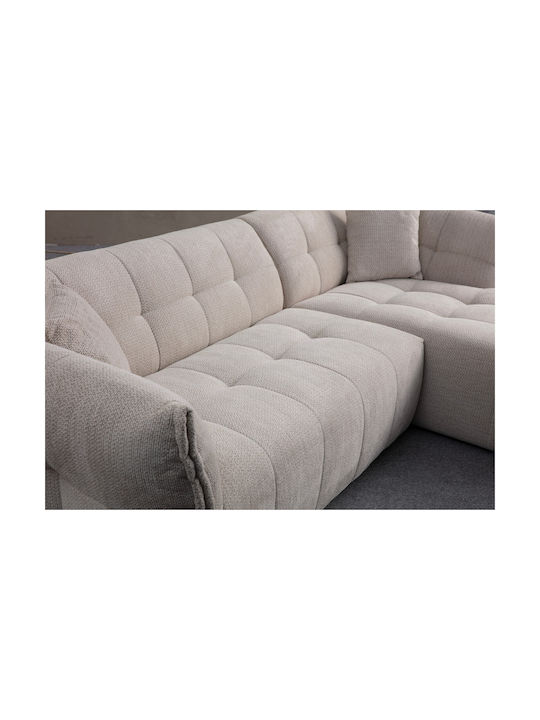 Boxer Γωνιακός Καναπές με Δεξιά Γωνία White 290x165x75εκ.