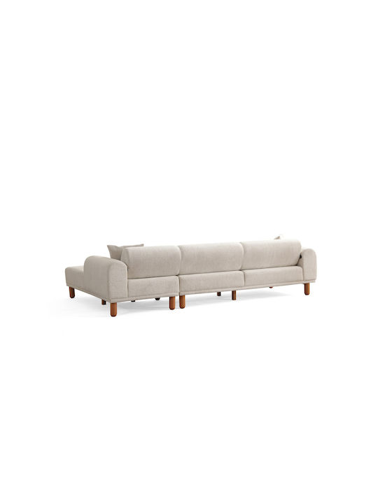 Lyke Γωνιακός Καναπές Κρεβάτι με Δεξιά Γωνία Cream 290x180x75εκ.