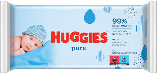 Huggies Pure Μωρομάντηλα με 99% Νερό, χωρίς Άρωμα 56τμχ
