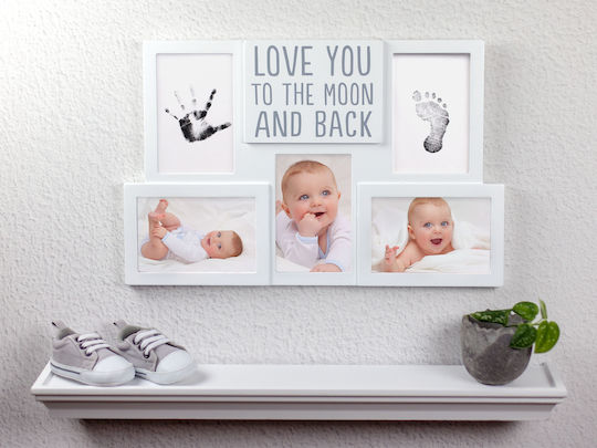 Pearhead Baby Imprint Frame Love You to the Moon and Back made of Wood