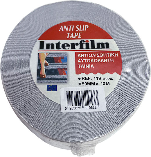 Interfilm Anti-Slip Διαφανής Αυτοκόλλητη Αντιολισθητική Ταινία Διάφανη 10mx50mm