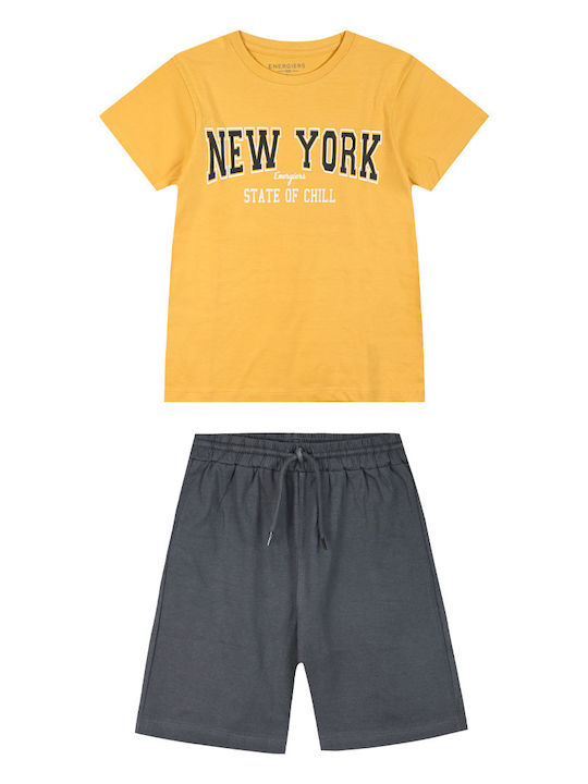 Kids' Set with Shorts Summer 2pcs Black New York