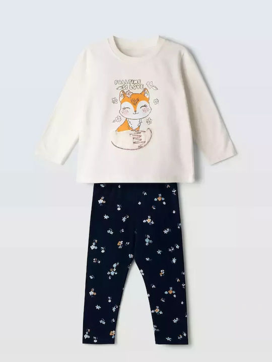 Kids' Set with Leggings Winter 2pcs White-maroon