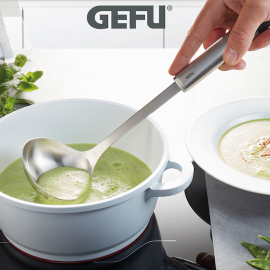 Gefu Primeline Tiefe Servierlöffel Suppe Rostfreier Stahl Beige 34,2cm