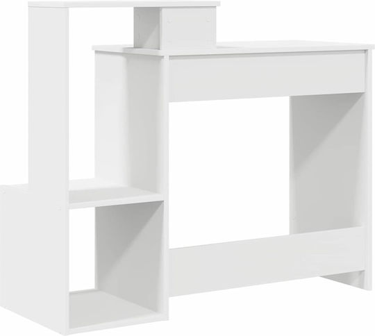 Schreibtisch Regal Holz White 106x40x88.5cm