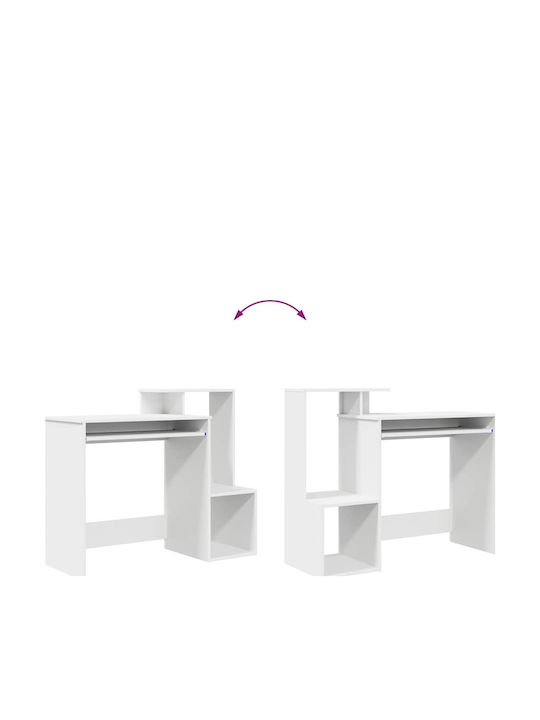 Schreibtisch Regal Holz White 106x40x88.5cm