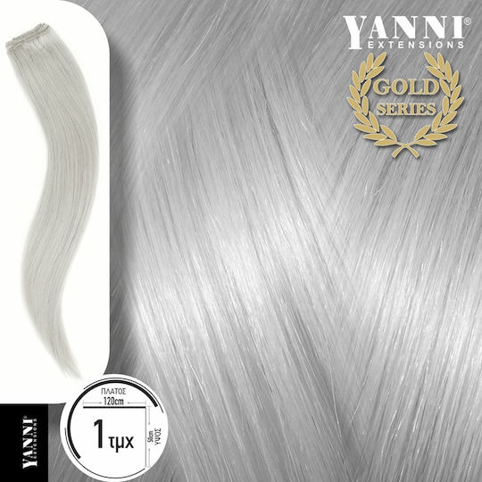 Yanni Extensions Τρέσα με Φυσική Τρίχα σε Ανοιχτό Γκρι Χρώμα 50cm