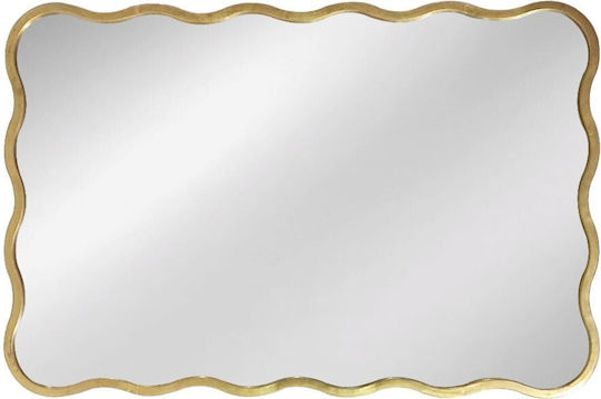 Artekko Wall Mirror with Gold Metallic Frame 91x61cm 1pcs