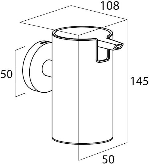 TIGER Επιτοίχιο Dispenser από Ανοξείδωτο Ατσάλι Γκρι 240ml