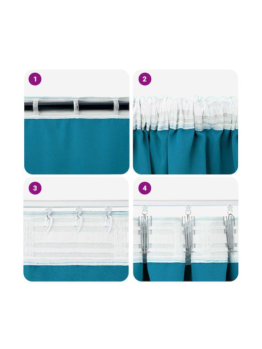 vidaXL vidaXL Set Vorhänge Verdunkelung Fenster mit Bleistiftfalten Türkis 140x175cm