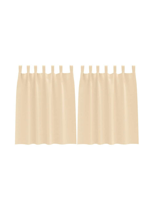vidaXL Set of Beige Blackout Window Curtains with Tab Top 140x140cm