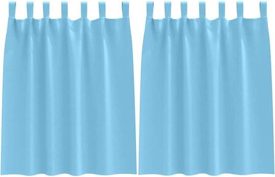 vidaXL Set of Light Blue Window Curtains with Tab Top 140x140cm
