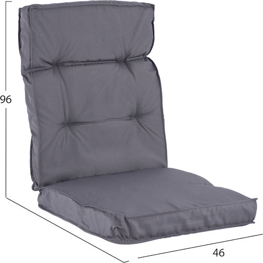 HomeMarkt Garden Chair Cushion with Backrest Gray 46x100cm