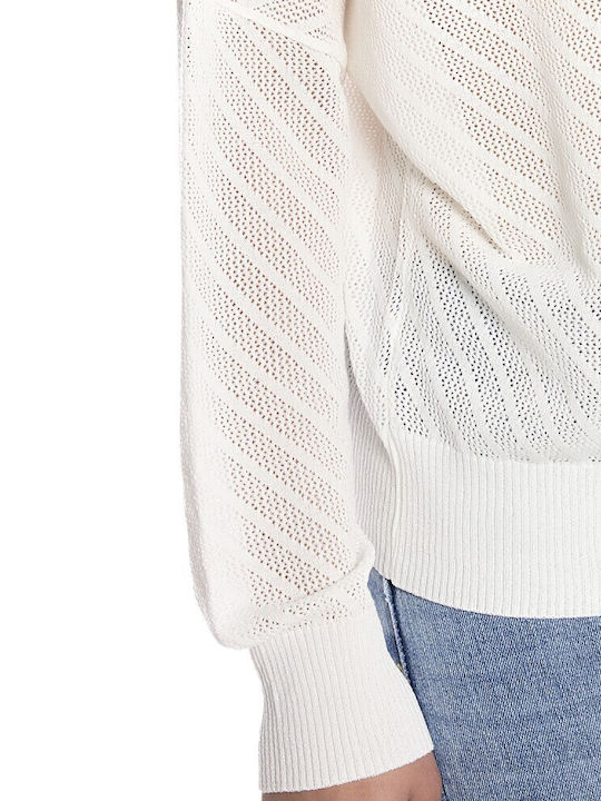 Damen Langarm Pullover Weiß