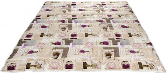 Alcam Single Quilt with Microfiber Filling 140x200cm Lavender Lavanda 250 GSM