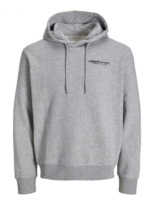 Φούτερ με Κουκούλα Light Grey Melange