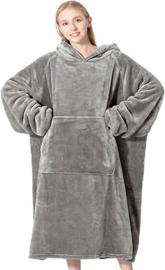 Pătură Polar Fleece Cu Mâneci 80x90cm Gri