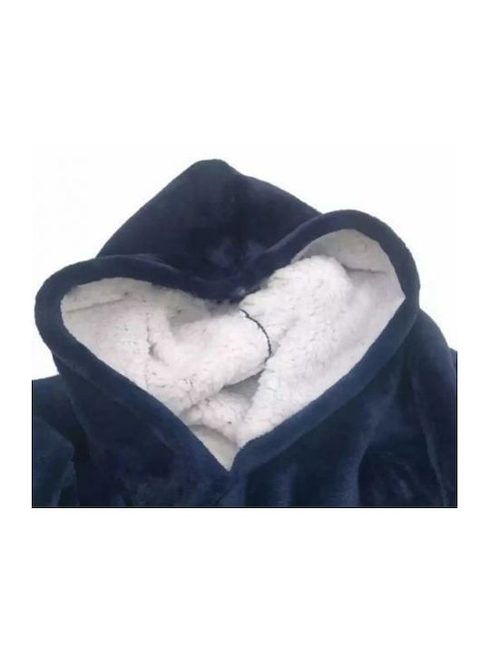 Fleece-Decke mit Ärmeln 80x90cm Blau