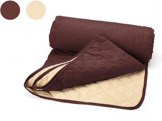 Alcam Κουβερλί Διπλό Microfiber Chocolate/cream 210x220cm