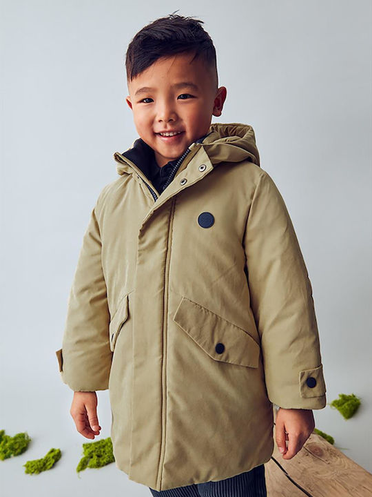 Kids' Parka with Hood Beige
