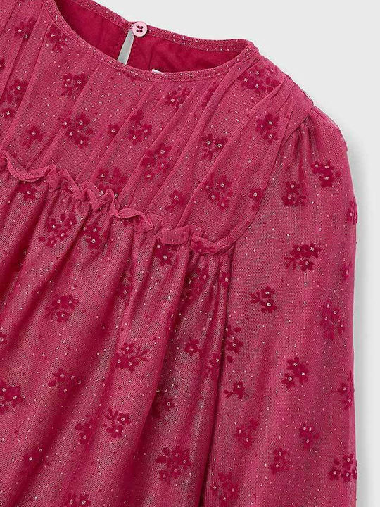 Children's Dress Long Sleeve Tulle Cherry