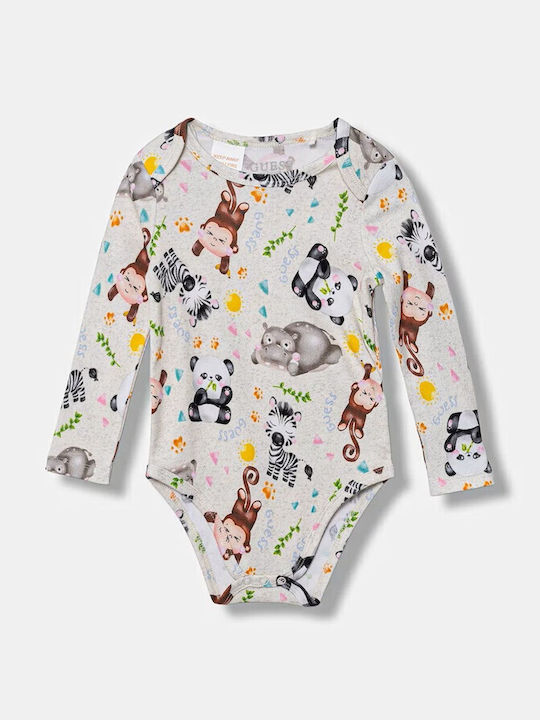 Guess Baby Bodysuit Set Long-Sleeved with Accessories Beige 5pcs