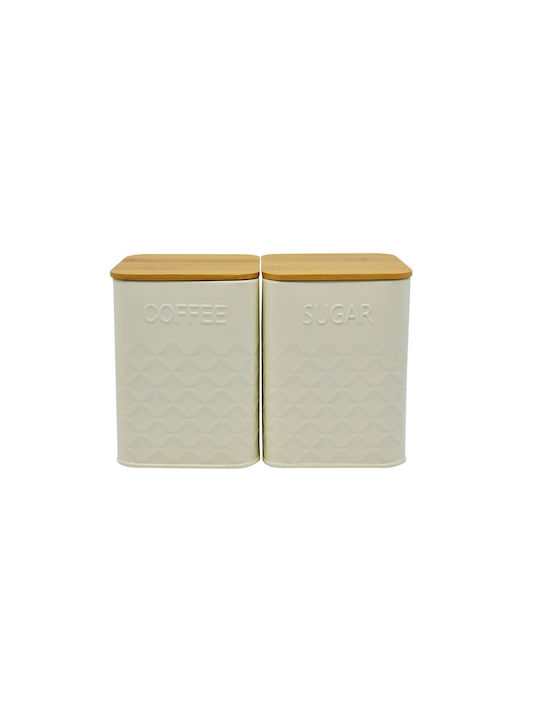 Ankor Coffee Jar with Lid Metallic Beige 10x10x13.5cm 1 Pieces