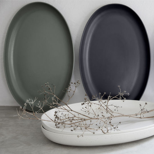 Serving Platter Oval Green 40.8x26.3cm