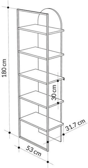 Библиотека Archy Светло Кестеняв 53x31.7x180см