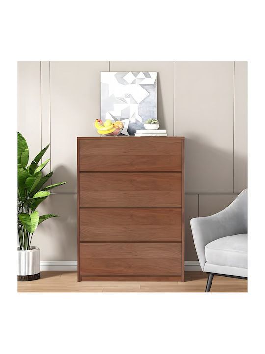 Kuanger Wooden Chest of Drawers Walnut 80x40x80cm