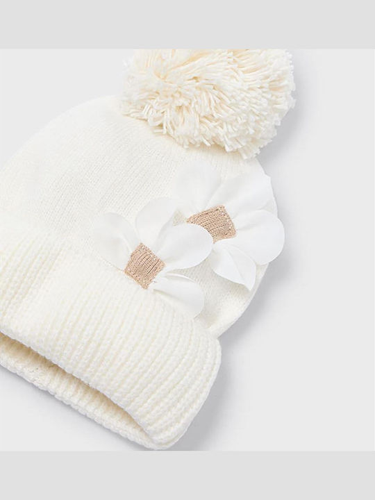Kids Beanie Set with Scarf & Gloves Knitted Beige 3pcs