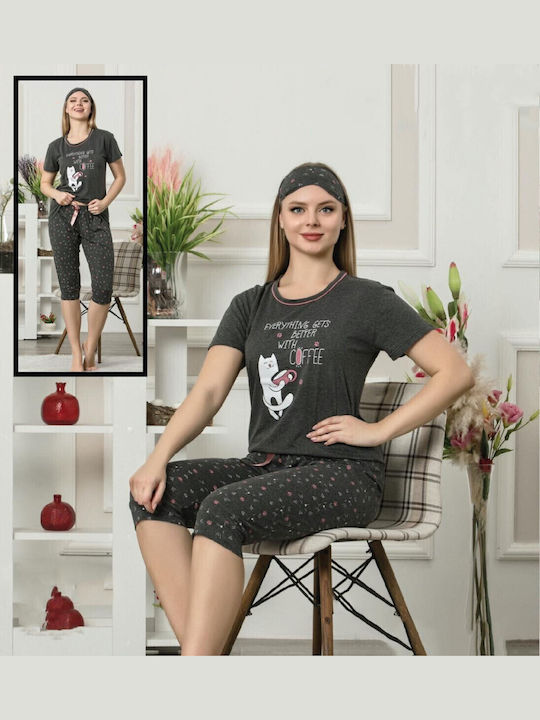 Mirano Homewear Sommer Damen Pyjama-Set Black