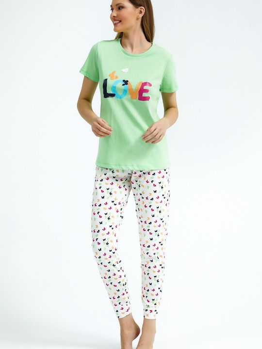 Roly Poly Sommer Damen Pyjama-Set Light Green