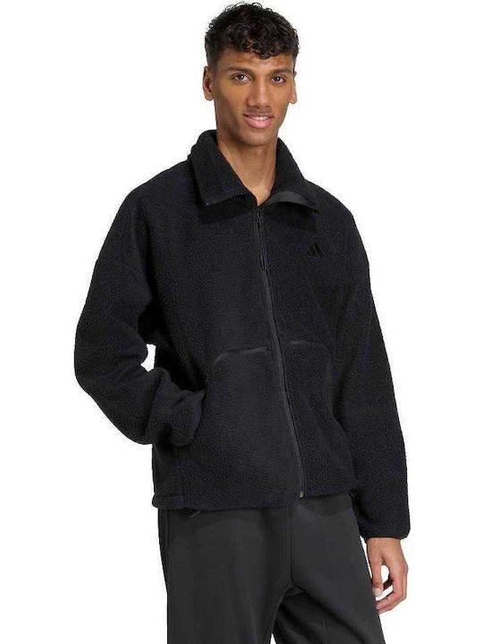 Cardigan Fleece pentru Bărbați Black
