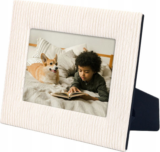 Loveinstant Stoff Fotorahmen mit Ecru Rahmen