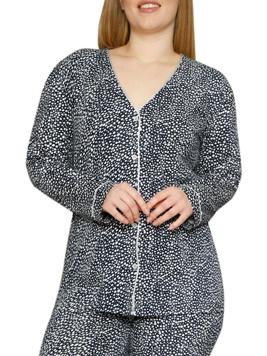 Sexen Summer Women's Pyjama Set Blue Plus Size