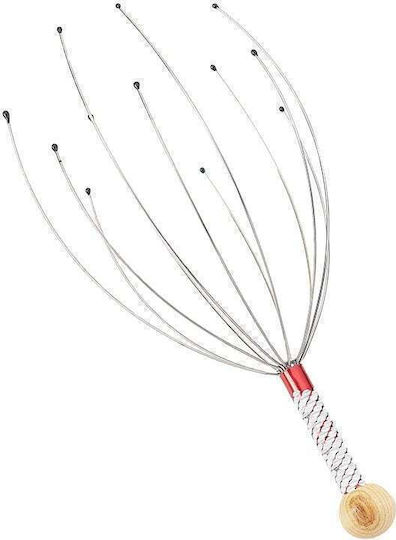 Scalp Massage Device Pain Relief Soothing Effect 3d Stimulation Silver Red
