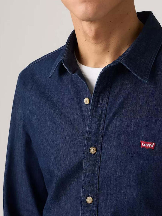 Battery Long-sleeved Denim Shirt Dark Indigo