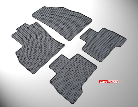 Cik Σετ Μπροστινά και Πίσω Πατάκια 4τμχ για Peugeot Bipper Tepee Fiat Qubo Citroen Nemo 2008+ Μαύρα