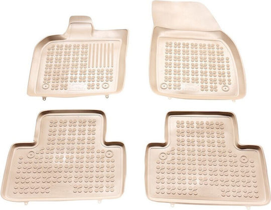 Rezaw Plast Set of Front and Rear Mats 4pcs Tray Type for Volvo C30 / S40 / V50 2004-2012 Beige