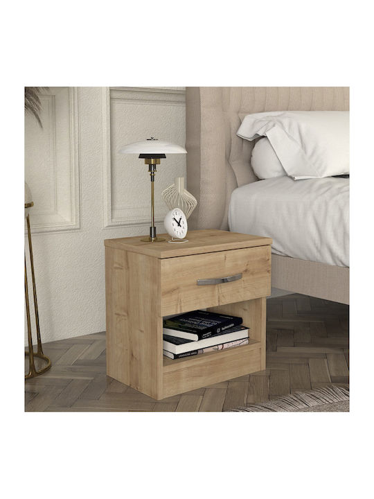 Wooden Bedside Table Oak 40x28.2x40cm