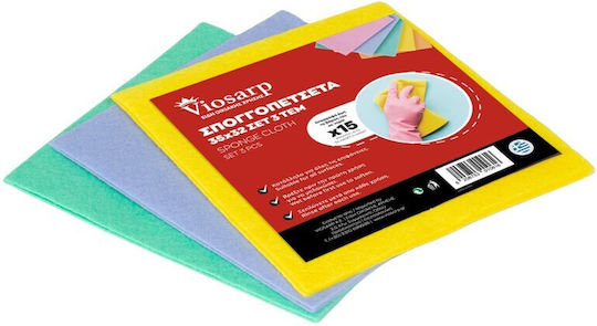 Viosarp Sponge Cloths General Use Multicolour 35x32cm 3pcs