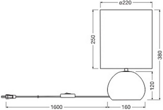 Osram Τσιμεντένιο Πορτατίφ για Ντουί E27 με Μπεζ Καπέλο και Βάση