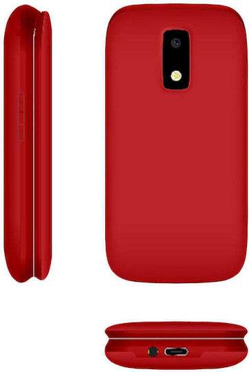 Lamtech Flip-X Dual SIM (32MB/32MB) Mobile with Large Buttons Red