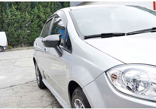 Set 2 Capace Oglindă Stil Batman Idealstore Fiat Punto 2012 Linea 2007 Punto Evo Fiat 500 L Negru Pian Culoare Negru Lucios Instalare Ușoară Rezistent la UV Material Premium